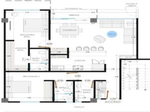 proyecto para dos recamaras con balcón