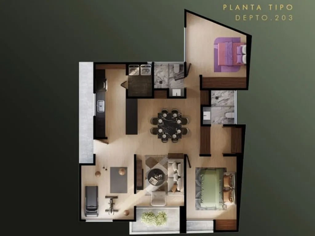 zona de negocios, bancos y colegios