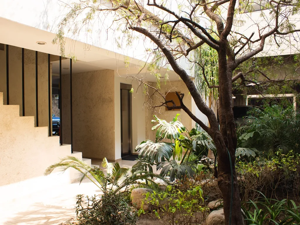 entrada con área verde