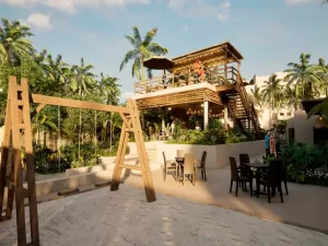 playa privada y amenidades familiares