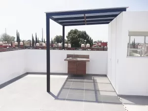 roof garden con tarja, asador y pergolado