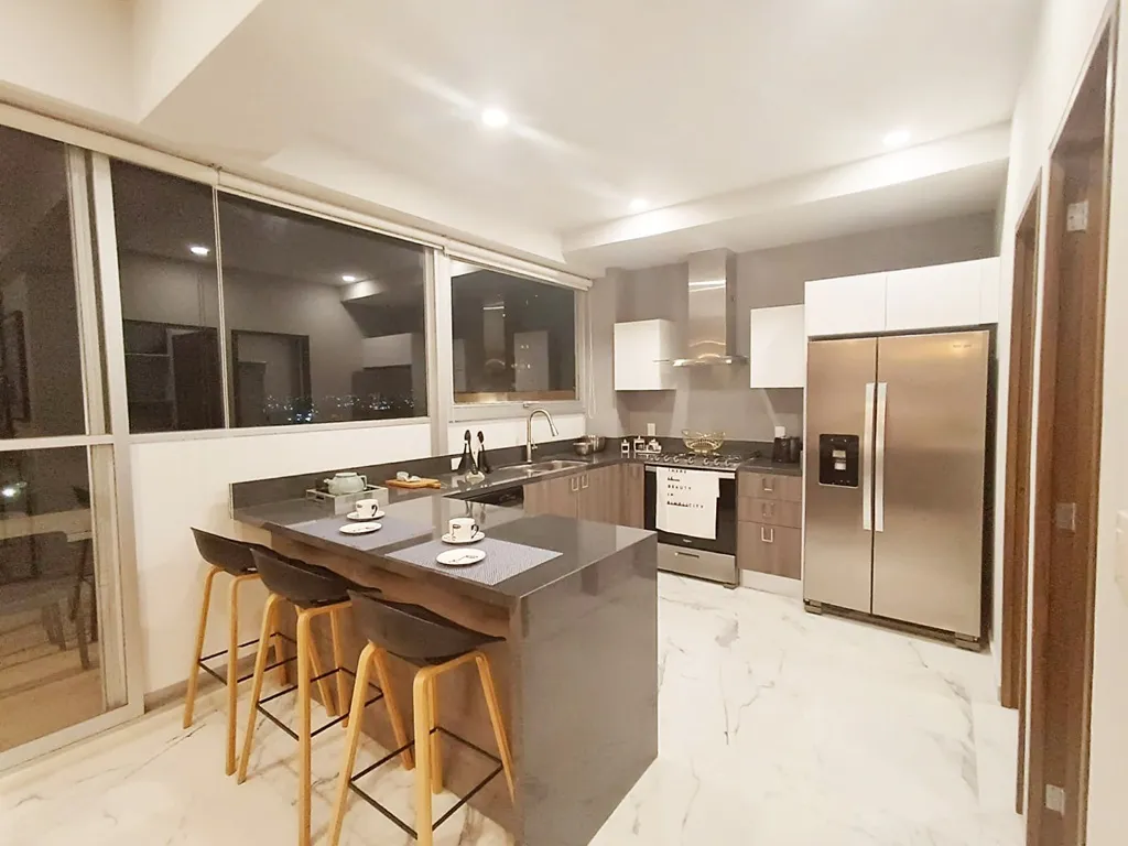 cocina integral abierta de lujo