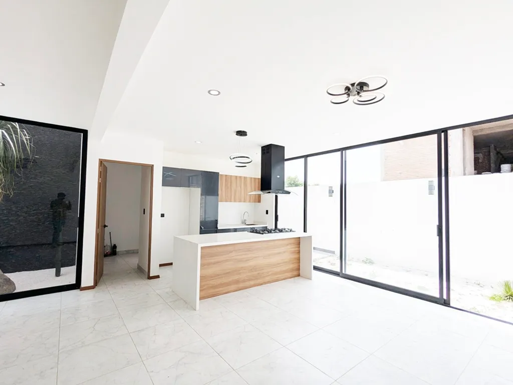 cocina integral con barra de granito